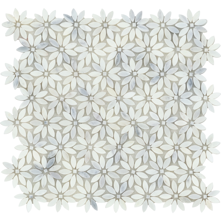 MARBLE Winter Frost Daisy Mosaic