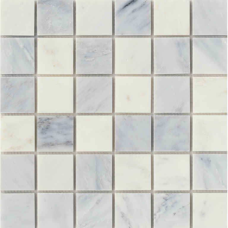 MARBLE 2″ X 2″/12″ X 12″ Winter Frost Mosaic