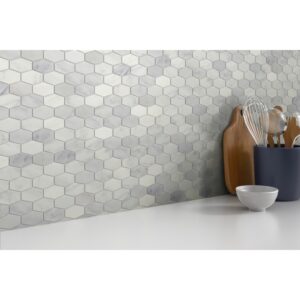 WINTER FROST 2X3:12X12 PL HEX WIDE MOSAIC Roomscene02