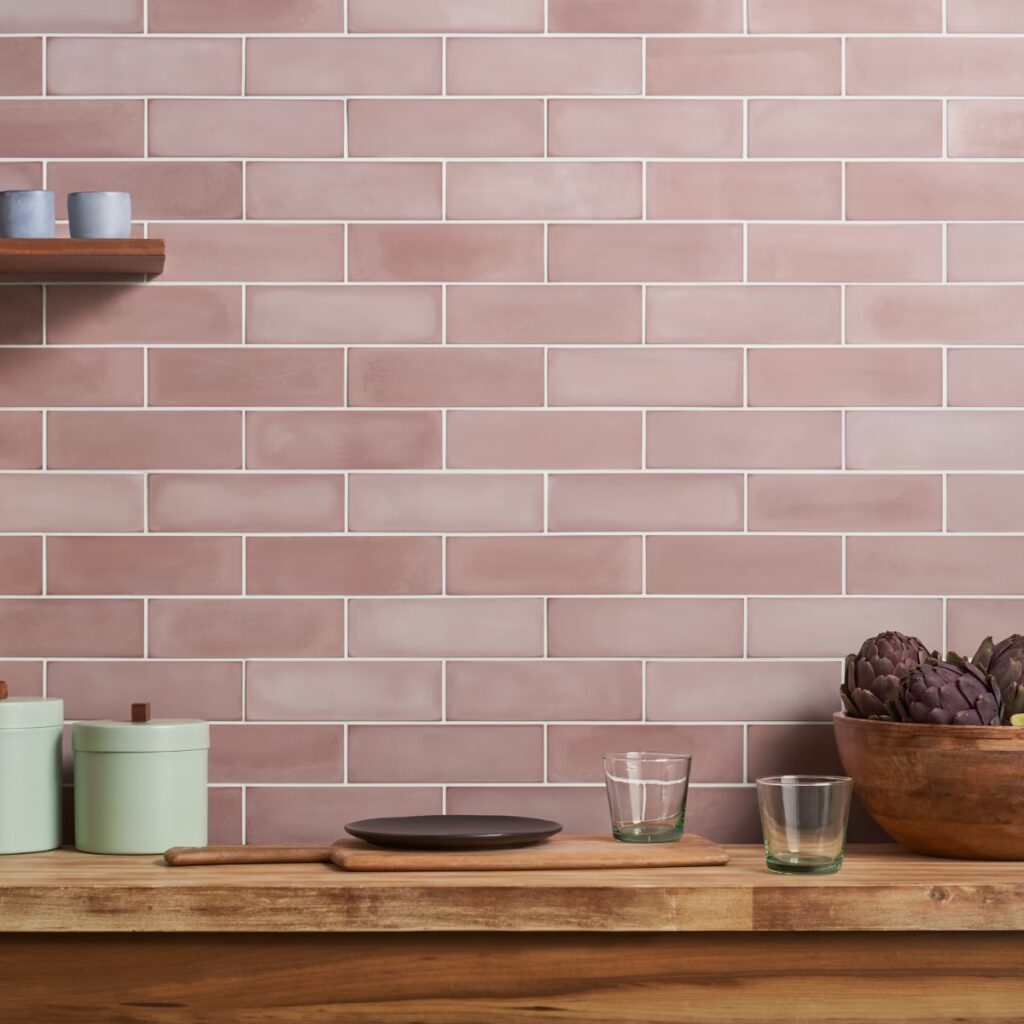 Color One Coral Pink 2X8 Matte Roomscene01