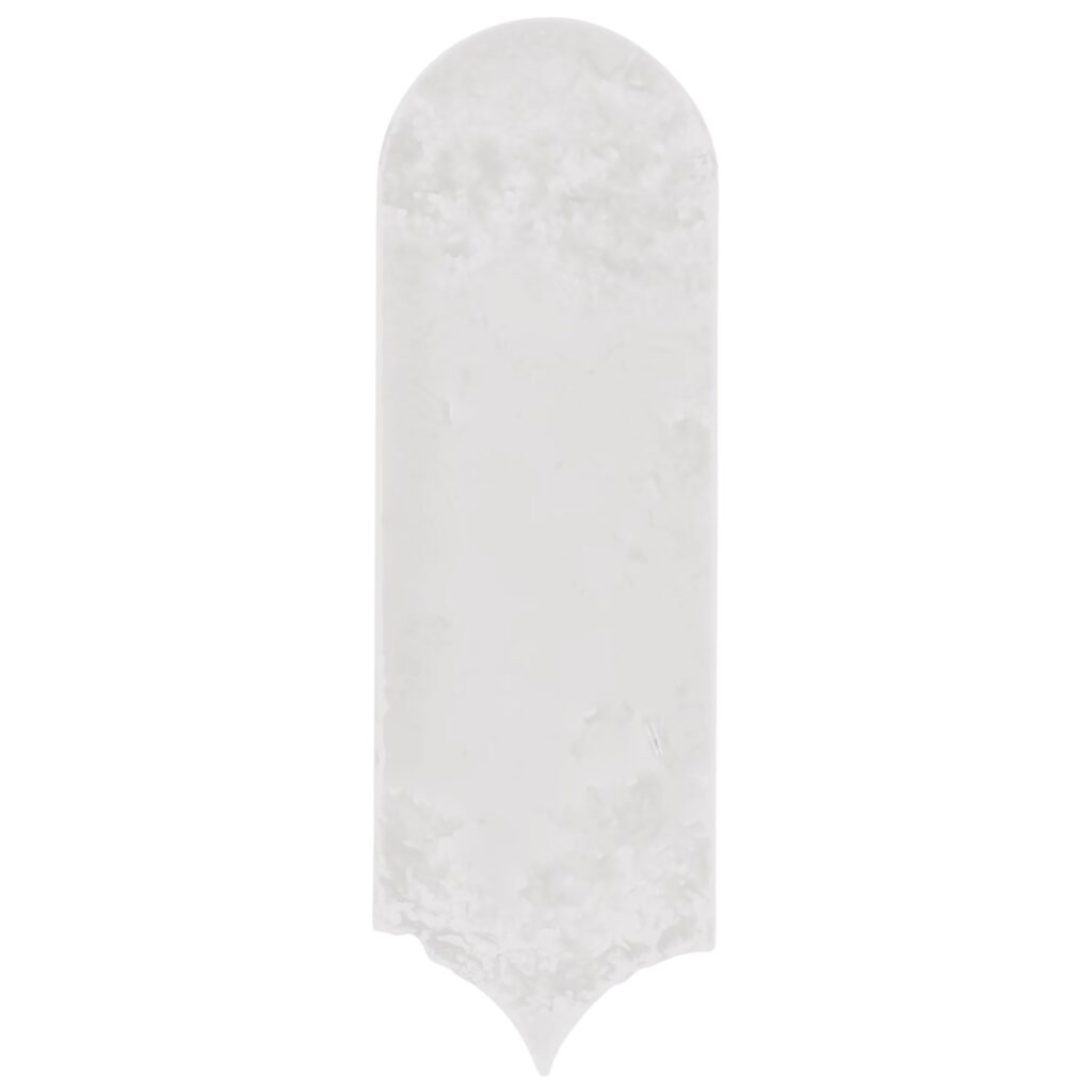 Corali Cloud White 3x9 Textured Fish Scale Glossy Ceramic Tile