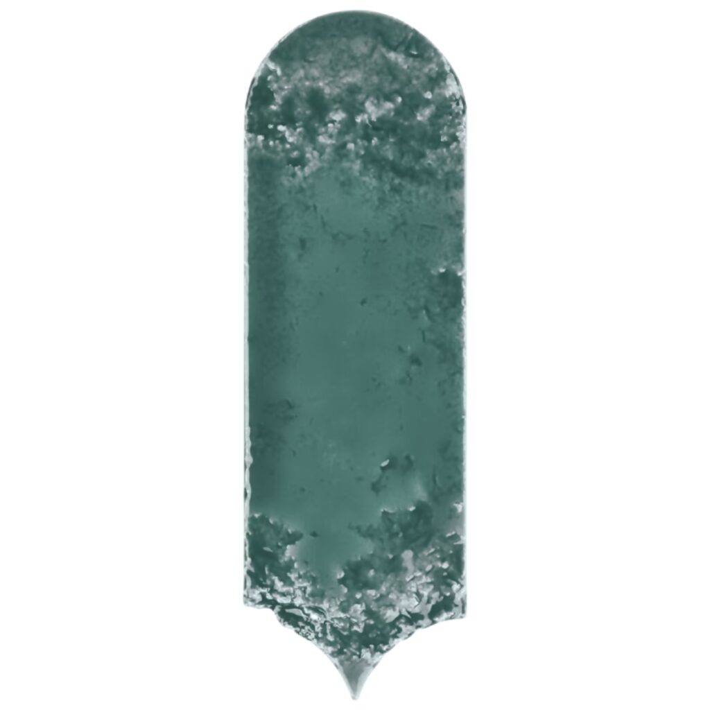 Corali Jade Green 3x9 Textured Fish Scale Glossy Ceramic Tile