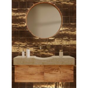 ELECTRUM - 5X5, GOLD, GLOSSY bathroom wall sample 2
