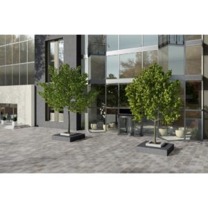 EXTERO - 16X24, SILVER, TUMBLED commercial floor setting