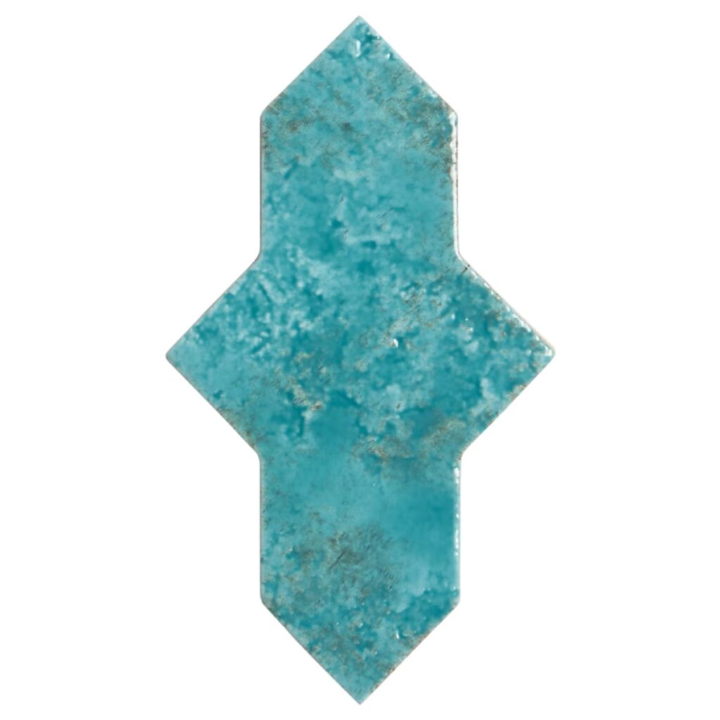 Greta Cruz Lagoon Blue 5x8 Glossy Textured Porcelain Tile