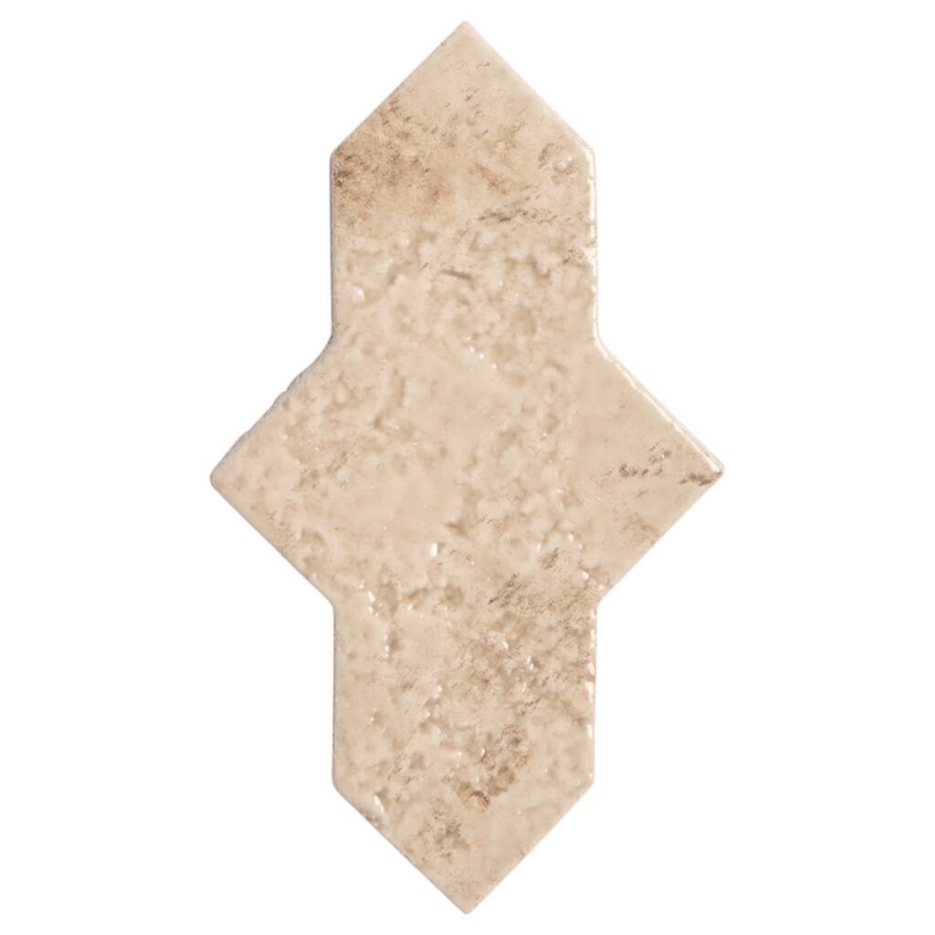 Greta Cruz Sand Beige 5x8 Glossy Textured Porcelain Tile