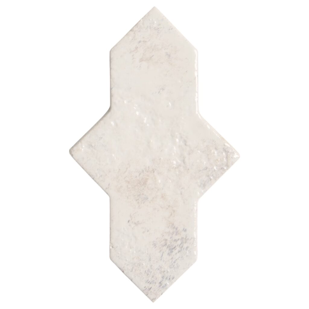 Greta Cruz Seashell White 5x8 Glossy Textured Porcelain Tile