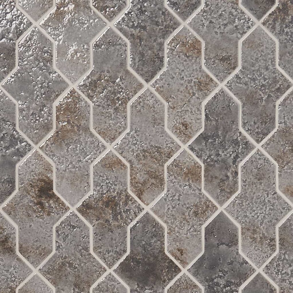 Greta Cruz Smoke Gray 5x8 Glossy Textured Porcelain Tile grid