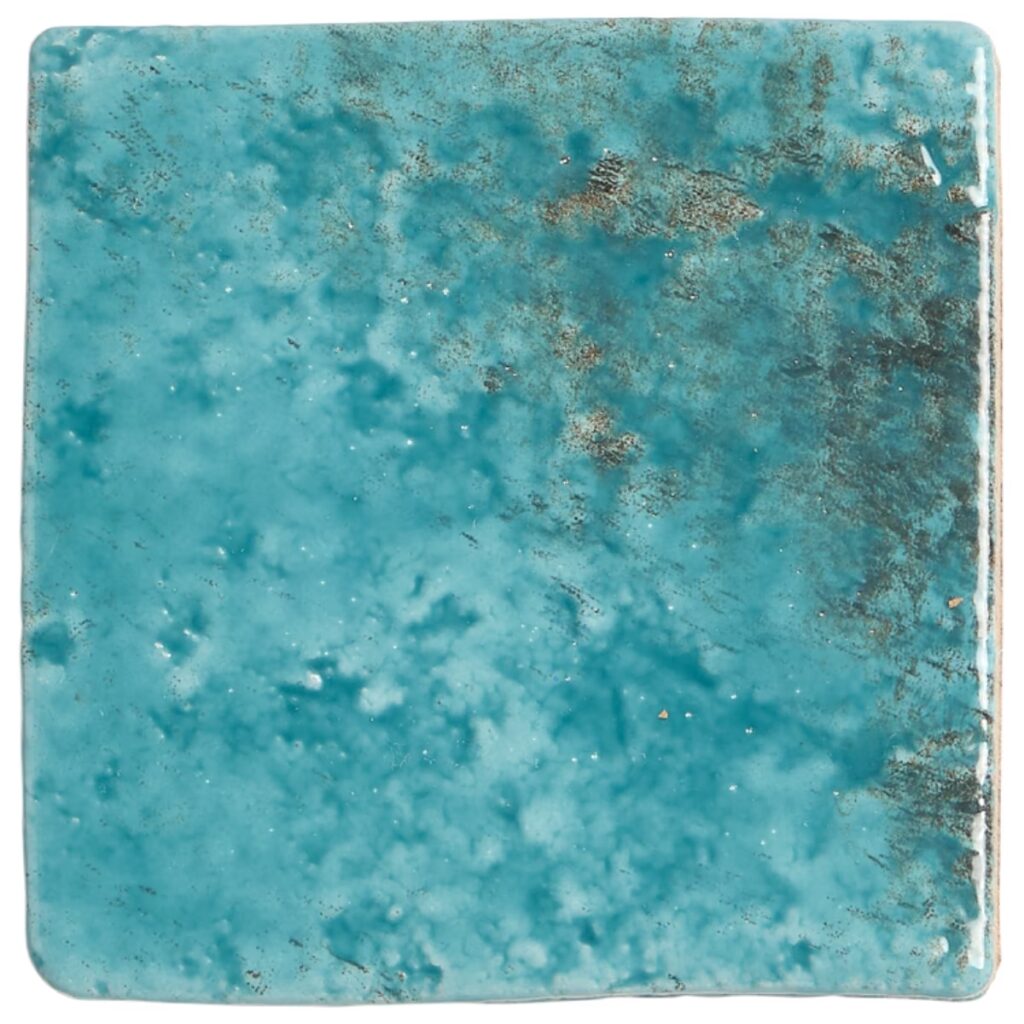 Greta Lagoon Blue 5x5 Glossy Textured Porcelain Tile