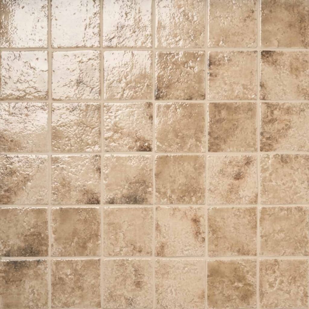 Greta Sand Beige 5x5 Glossy Textured Porcelain Tile grid