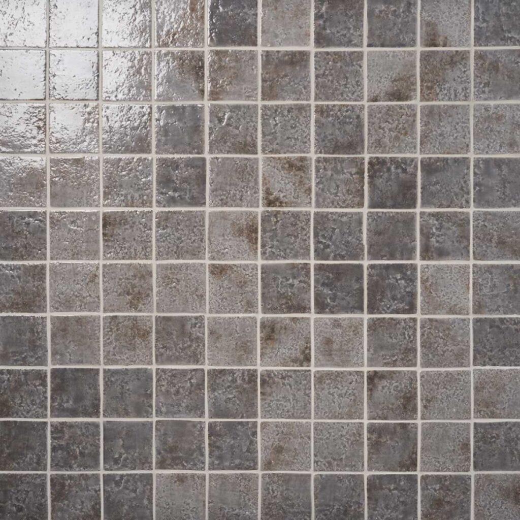 Greta Smoke Gray 5x5 Glossy Textured Porcelain Tile grid