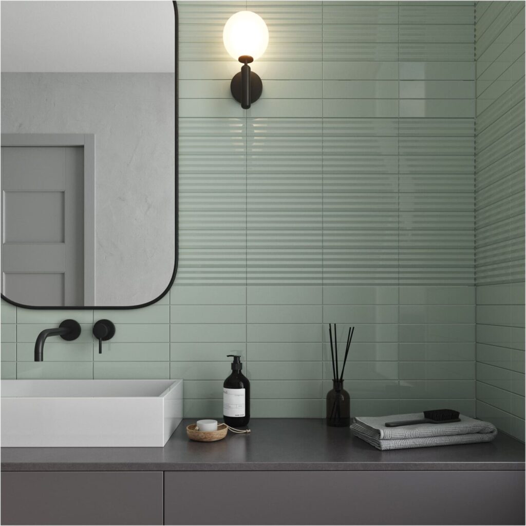 Match 2.5 x 10 Matte sage wall sample