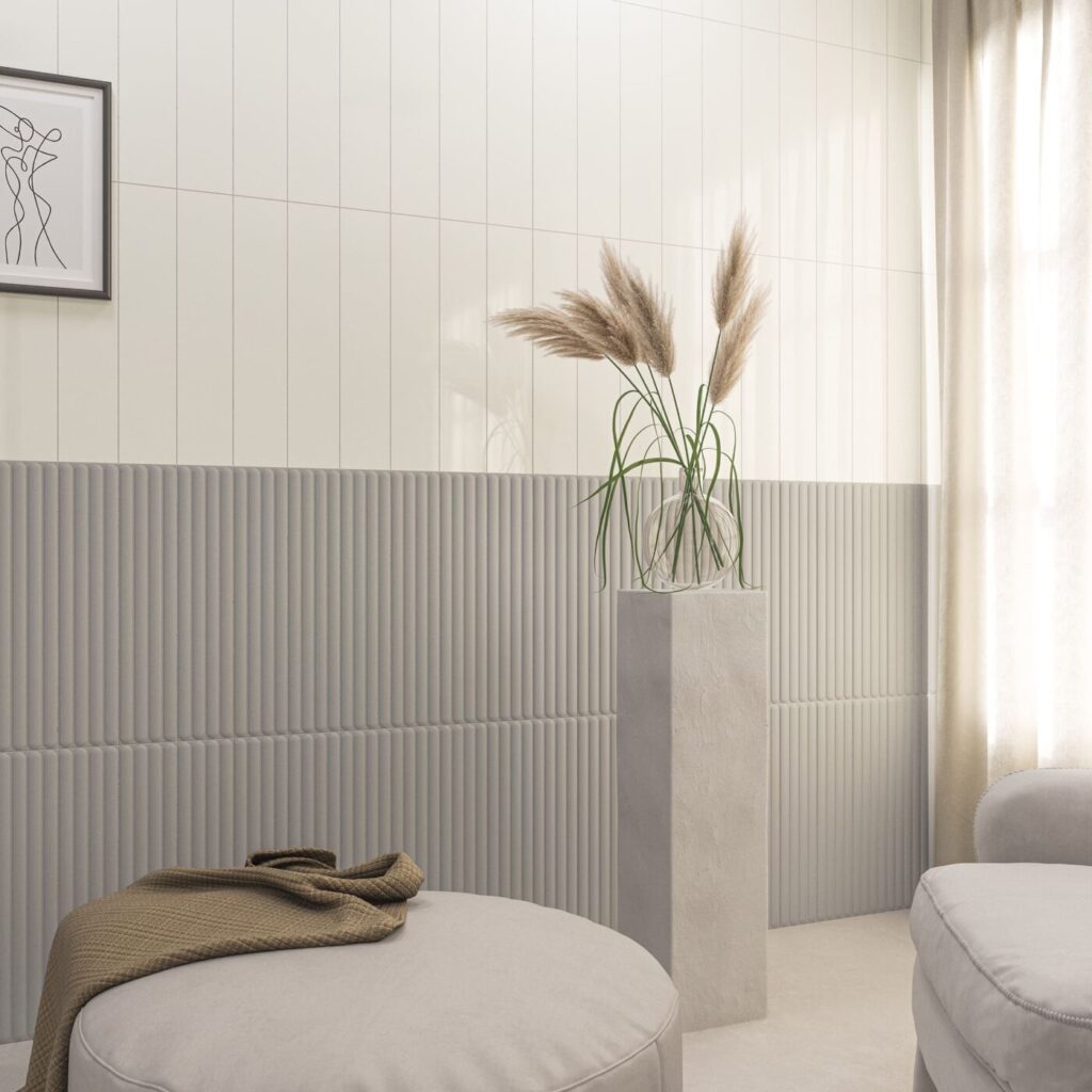 Plinto 4.2” x 21.3” White Gloss wall sample