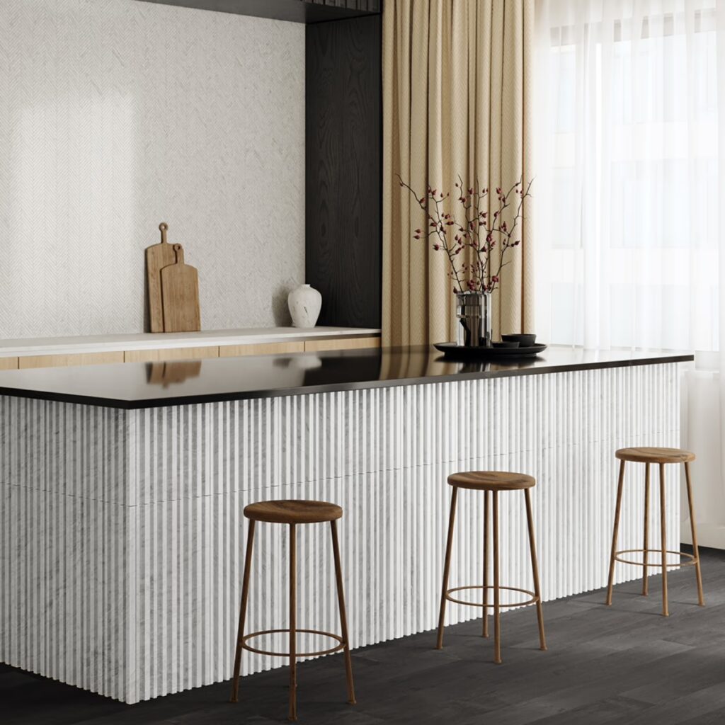 Stonework Barcode Alaska White 12X24 3D Roomscene02