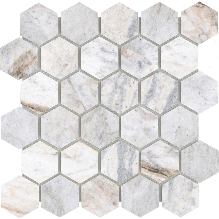 VALSECCA 2X2 WHITE HEX MOSAIC