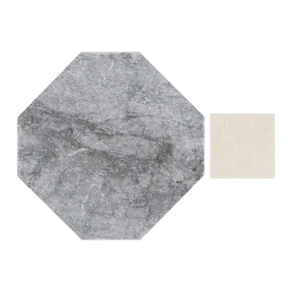 Alaris Lovina Gray 8 Octagon Crema Ella Dot