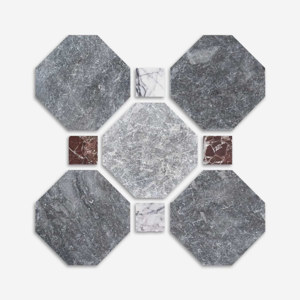 Alaris Lovina Gray 8 Octagon Lilac & Rosso Levanto Dot