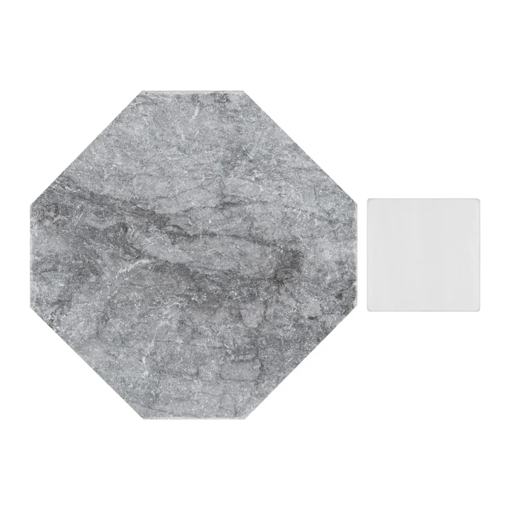 Alaris Lovina Gray 8 Octagon lacier White Dot