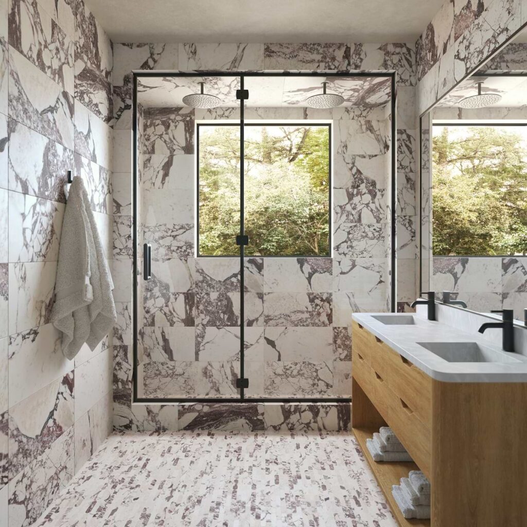 Calacatta Viola Premium 1X4 Pill Mosaic Roomscene02