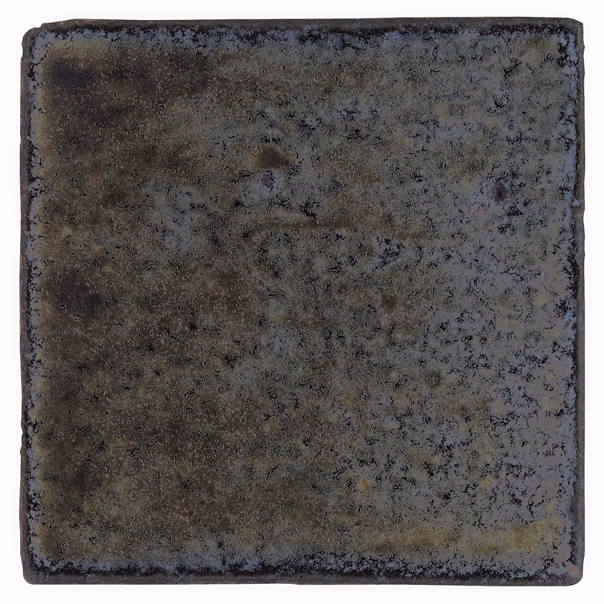 Emery Bronze & Silver Mixed Metallic 4” x 4” Square Handmade Crackled Terracotta Tile