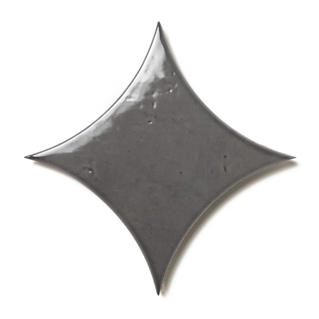 Legacy 6.5 x 6.5 Glossy Kite Porcelain Tile in Charcoal