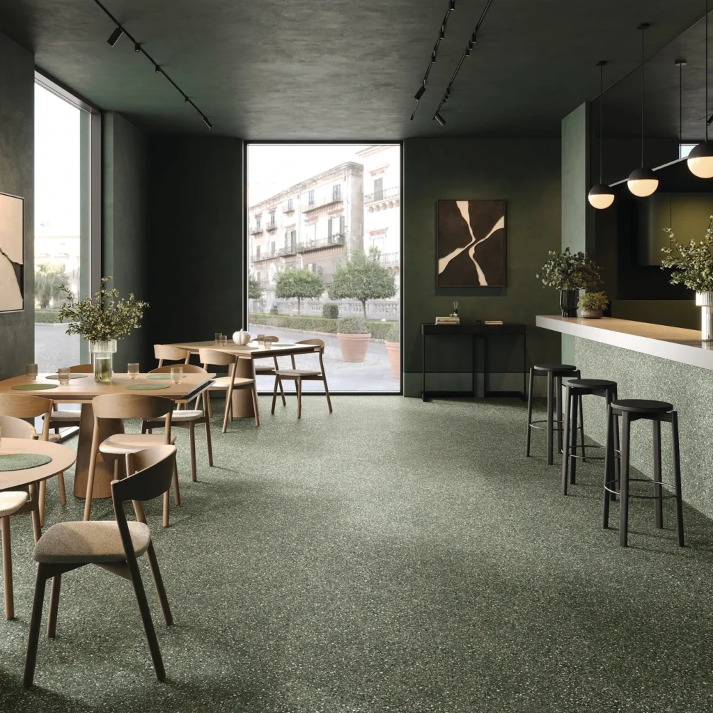 Mystere 24 x 24 Structured Porcelain Tile in Green floor sample