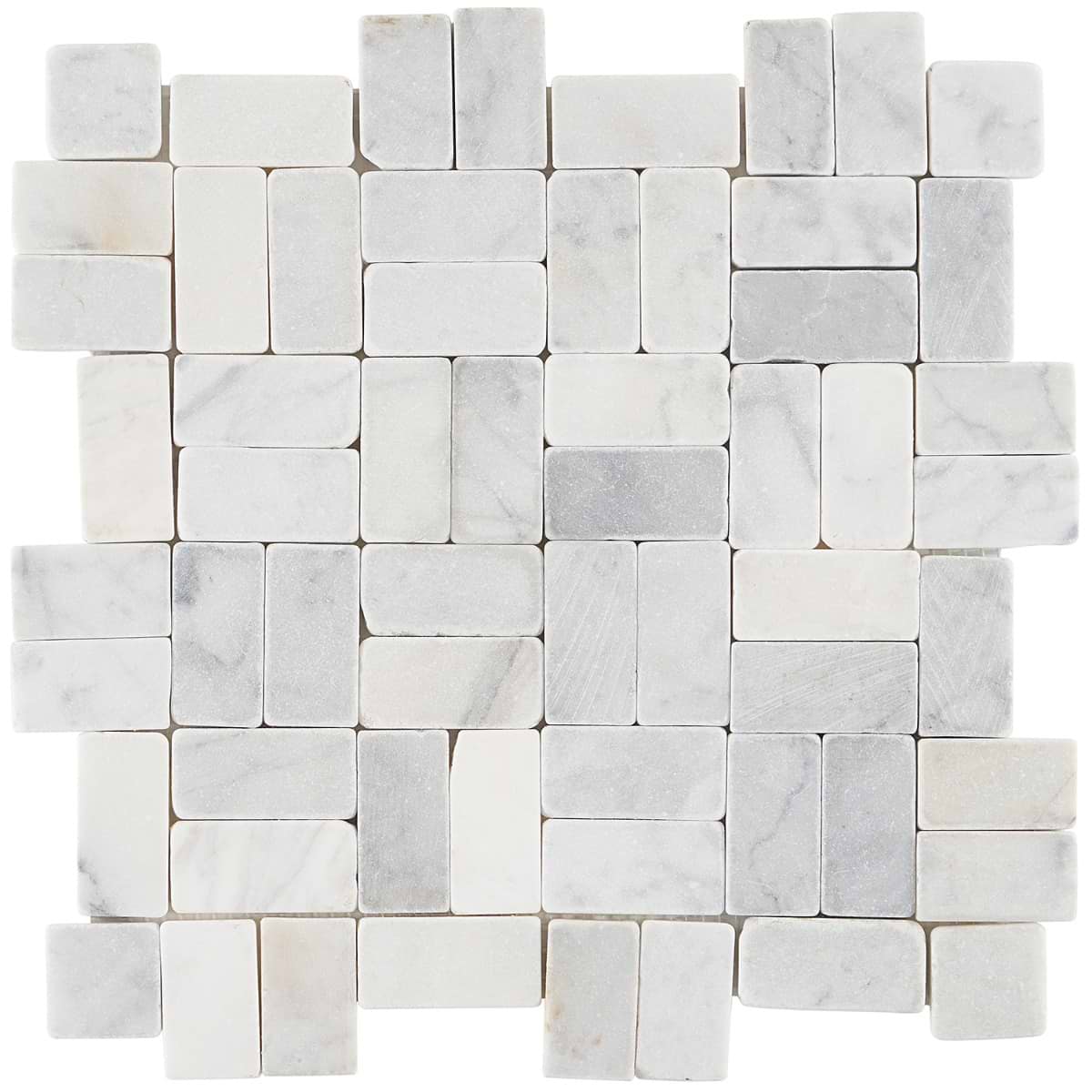Nature Antique Carrara Marble Tumbled Mosaic Tile