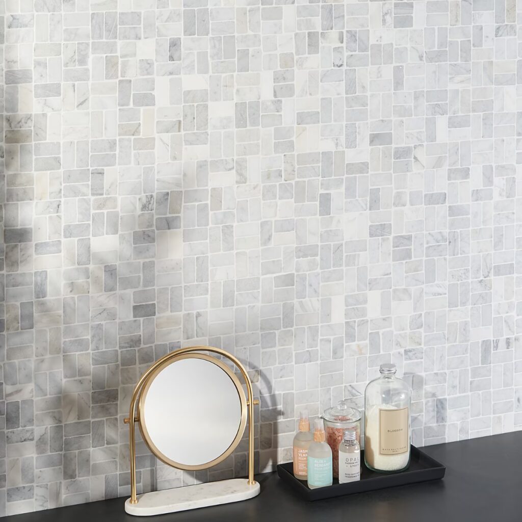 Nature Antique Carrara Mosaic Roomscene01