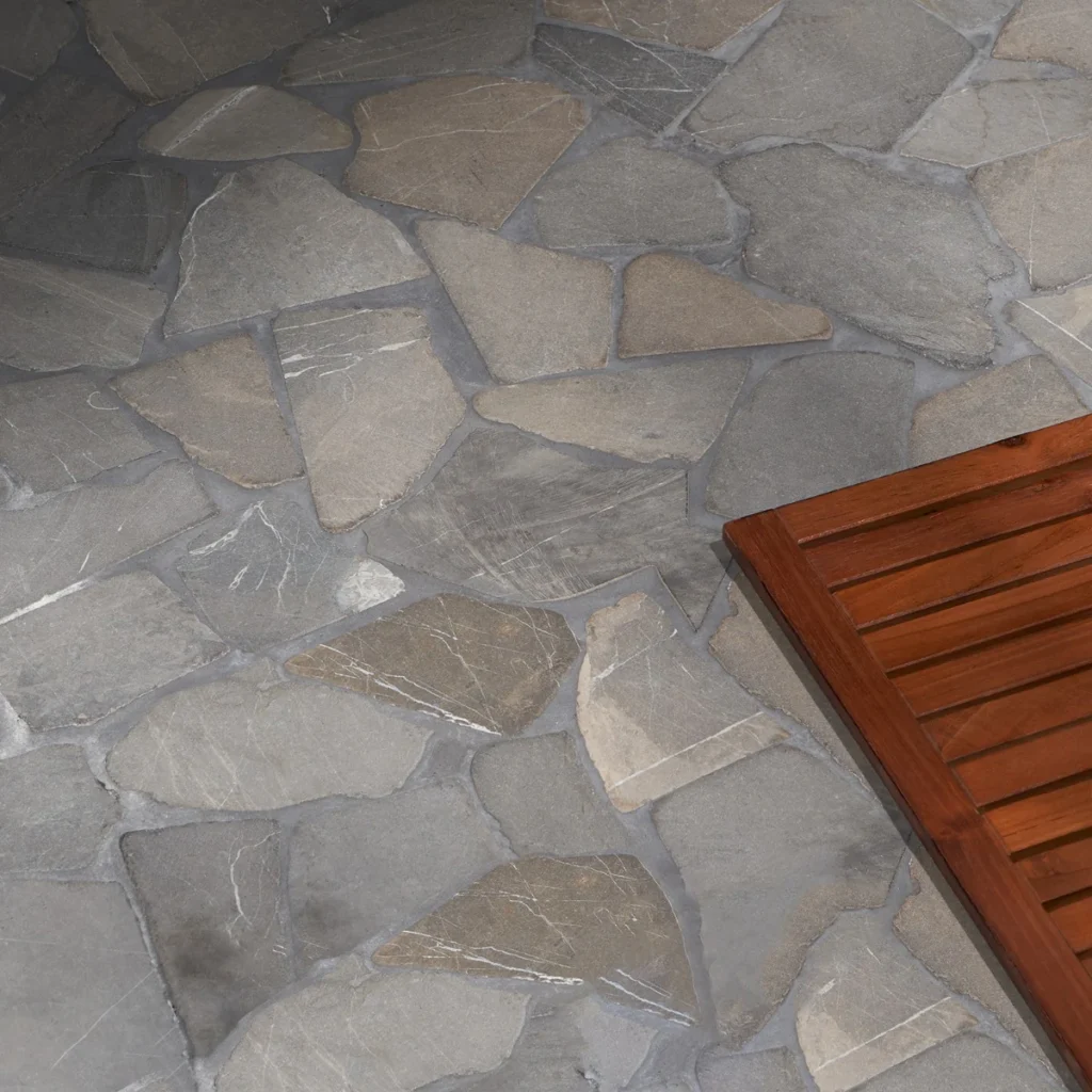Nature Flagstone Jumbo Java Gray Mosaic Roomscene02