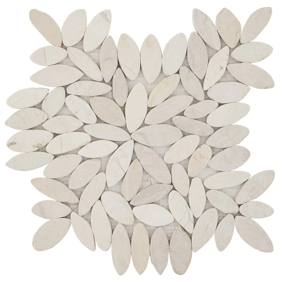 Nature Flower Lovina White Pebble Mosaic Tile
