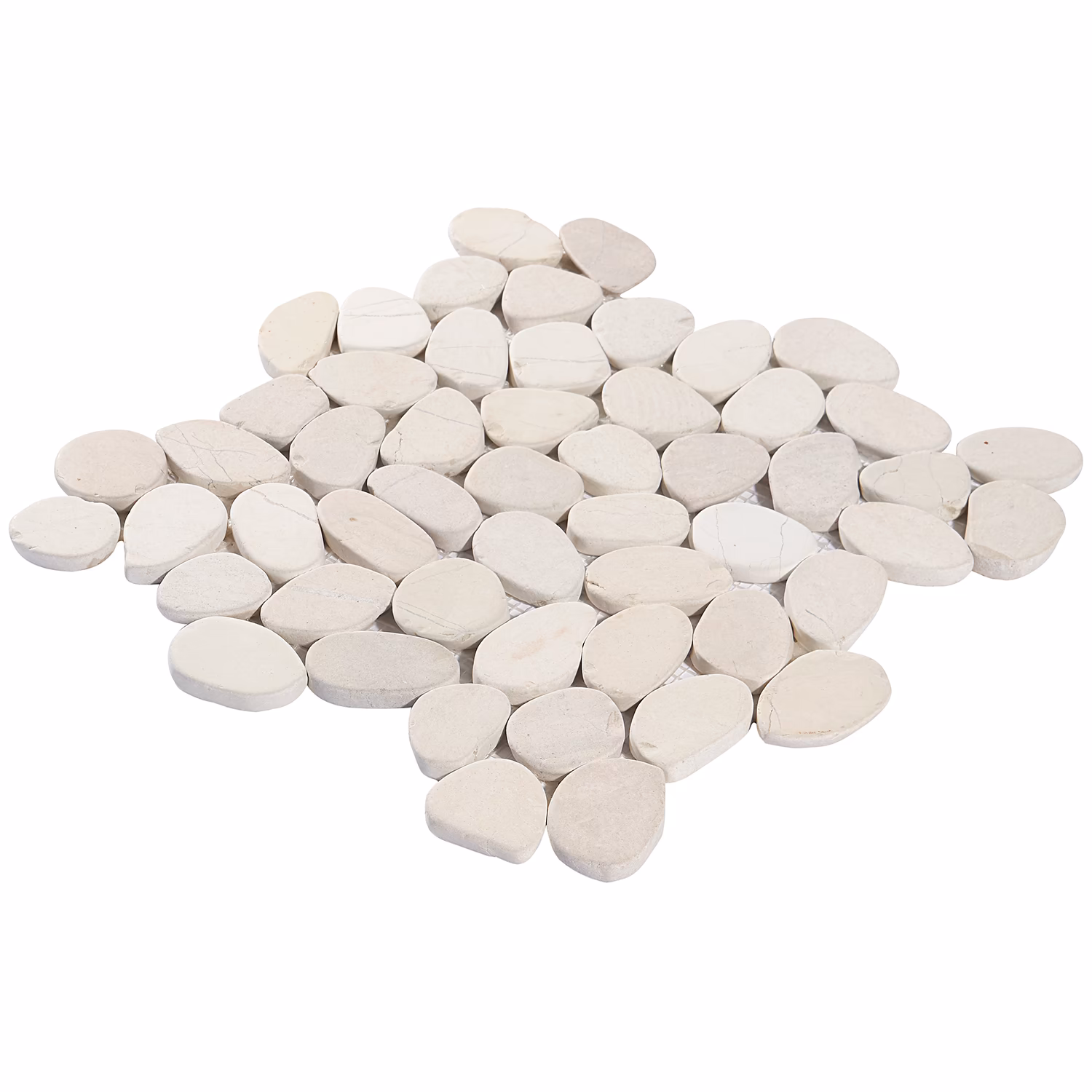 Nature Round Lovina White Pebble Mosaic Tile