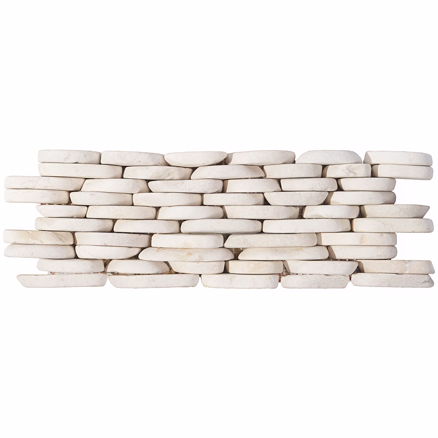 Nature Stacked Lovina White Pebble Mosaic Tile