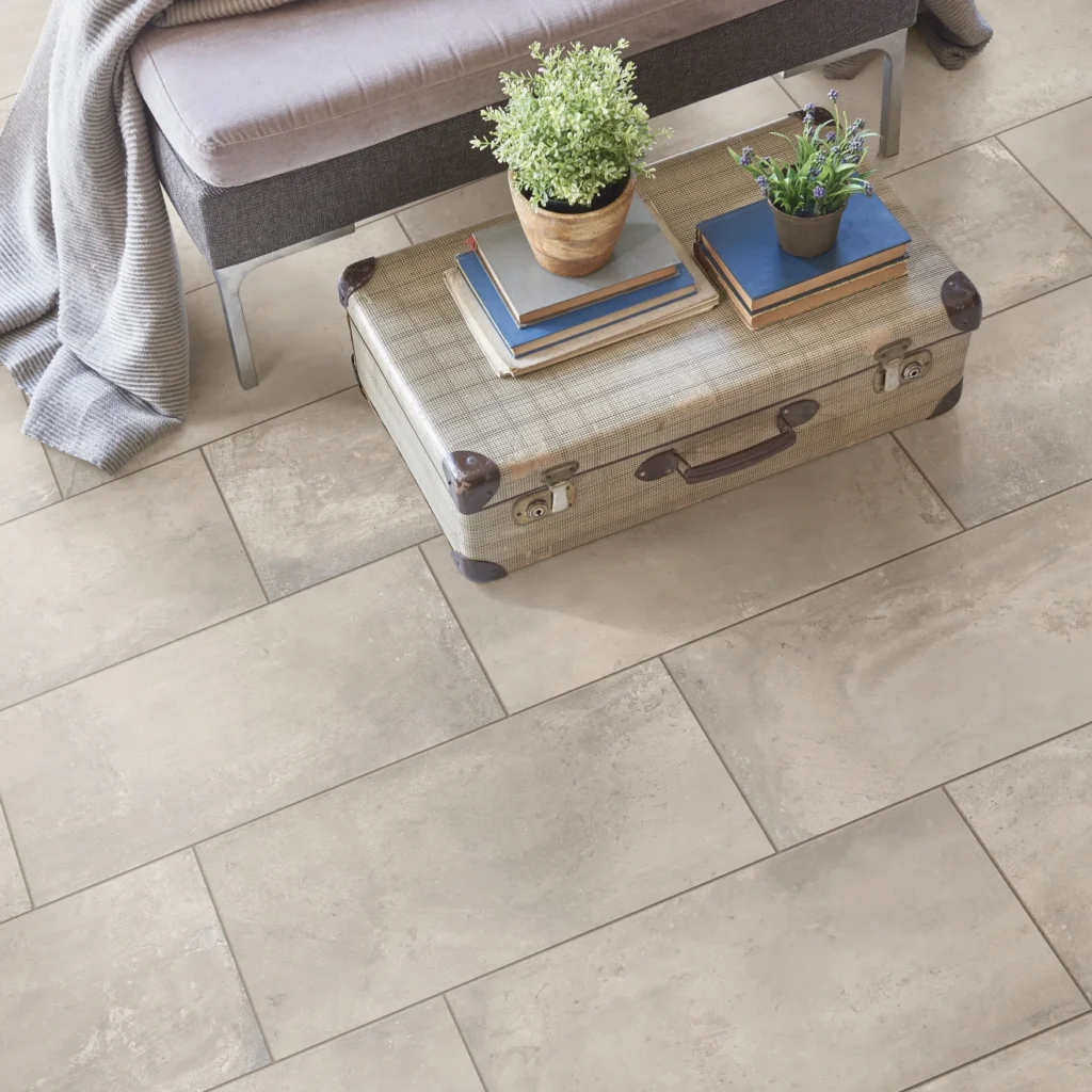 +One 12 x 24 Matte Porcelain Field Tile in Greige sample