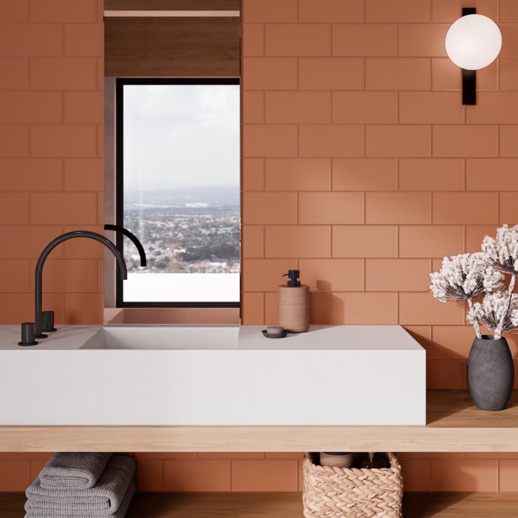 Stacy Garcia Maddox Frame Terracotta Orange 4X8 Roomscene05