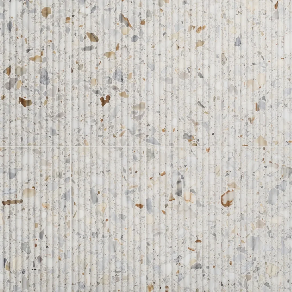 Terrazzo Italy Fluted Sacra Calacatta White 12X24 Layout01