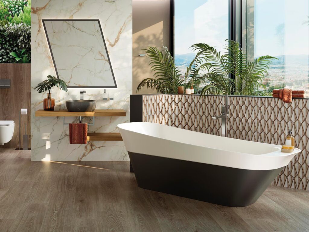 Tusk Mosaic silver bathroom wall sample