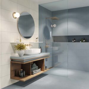 AGIO - 12X24 KNIT, TURCHINO, MATTE bathroom setting