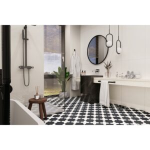 AGIO - 24X47 KNIT, BIANCO, MATTE bathroom setting