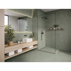AGIO - 24X47 SLIM, ERBA, MATTE bathroom setting