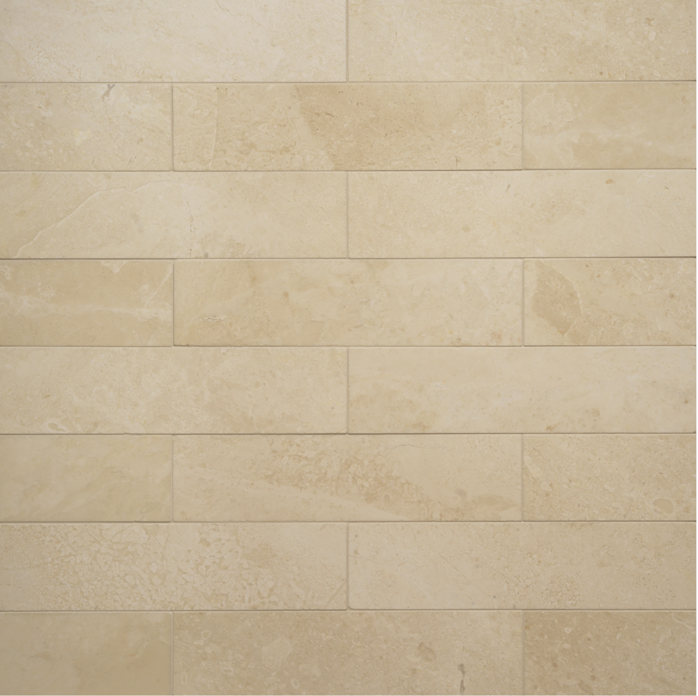 Caspian Bisque 3″ x 12″ Honed Marble Mesh Back Tile