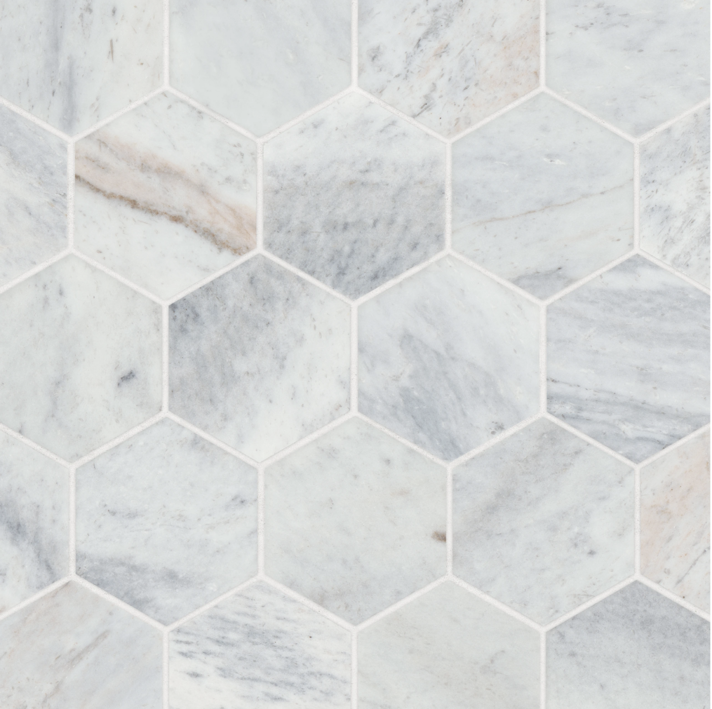 Glorious Blue 3″ Honed Hexagon Marble Mosaic