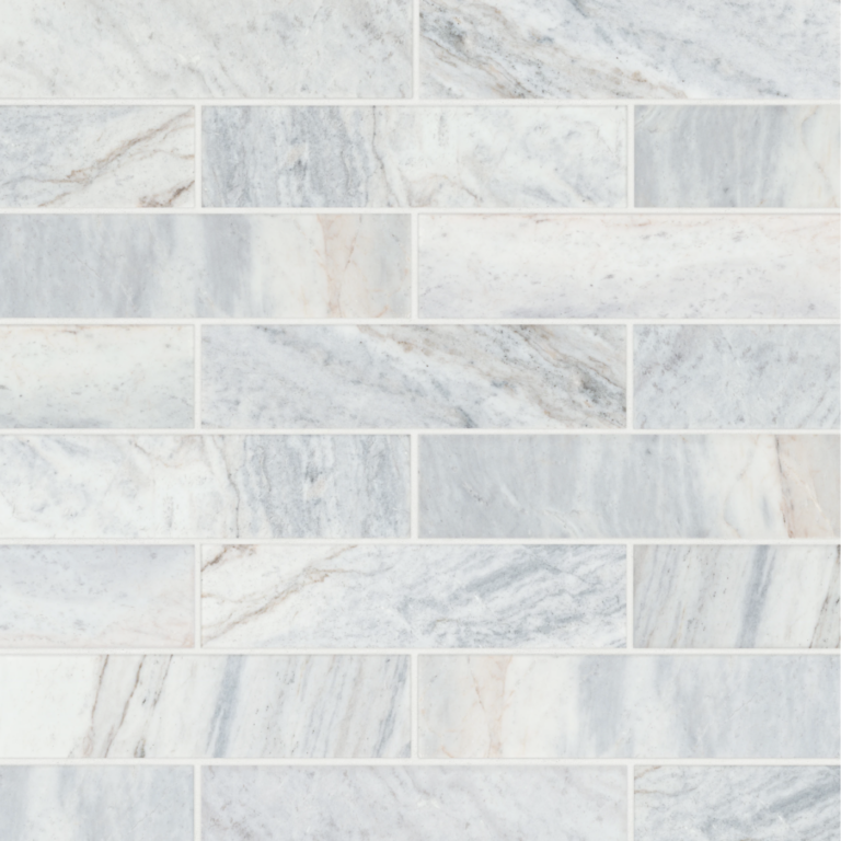 Glorious Blue 3 x 12 Brushed Marble Tile