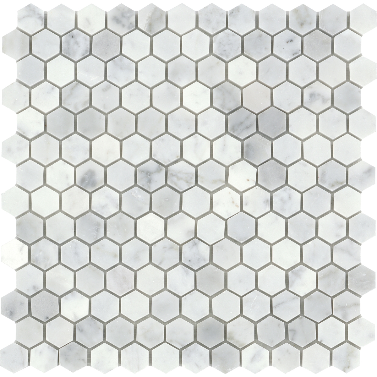 BIANCO GIOIA 0.5″ X 1″ / 12 X 12 Hex