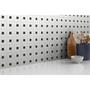 BIANCO GIOIA - 0.5X1:12X12 Pinwheel NANTES Roomscene01